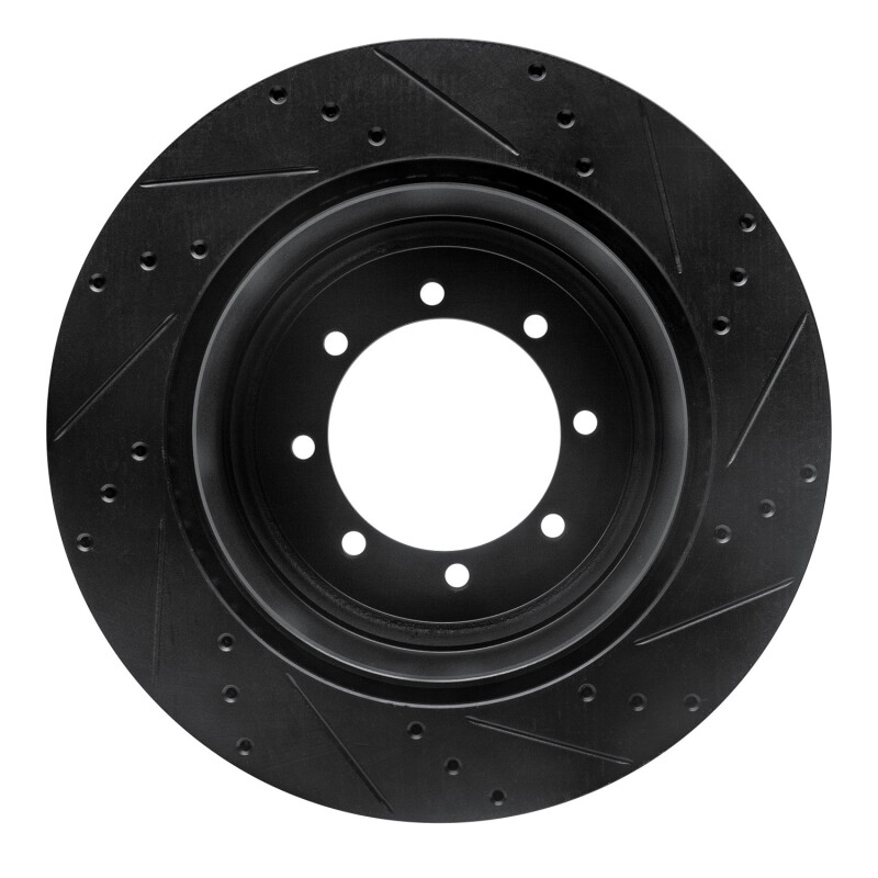Ford F-350 Super Duty Brake Rotor (1) - Rear Left - R1 Concepts - Drilled & Slotted - Black - `11-`22